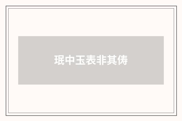 珉中玉表非其俦