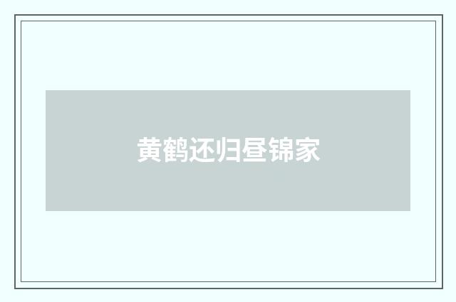 黄鹤还归昼锦家