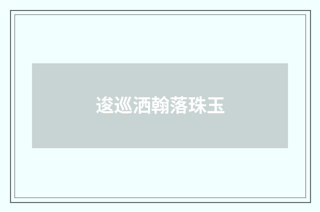 逡巡洒翰落珠玉