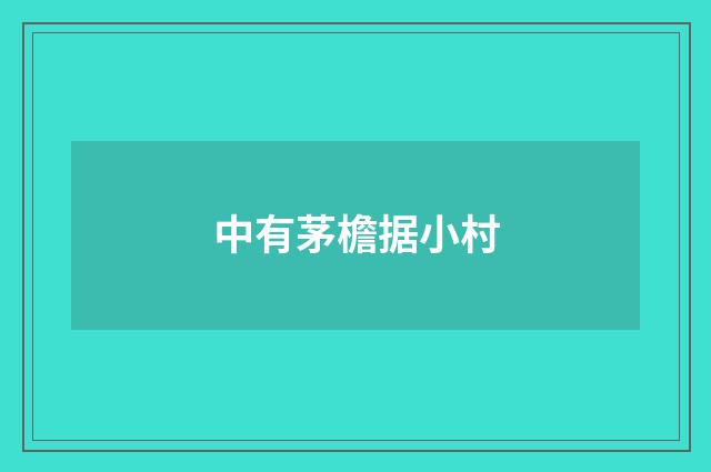 中有茅檐据小村