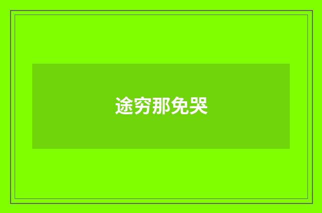 途穷那免哭