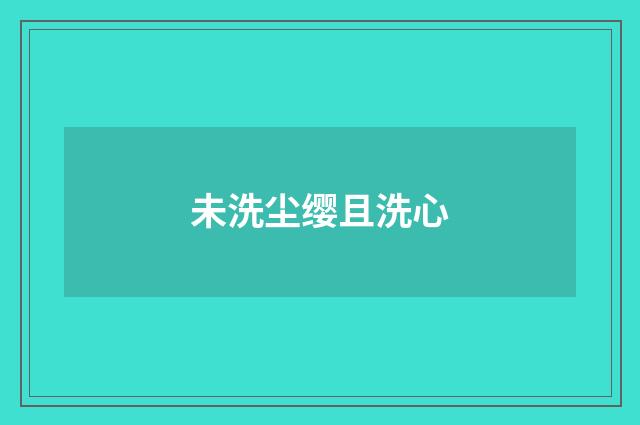 未洗尘缨且洗心