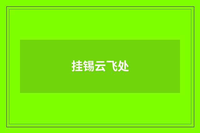 挂锡云飞处