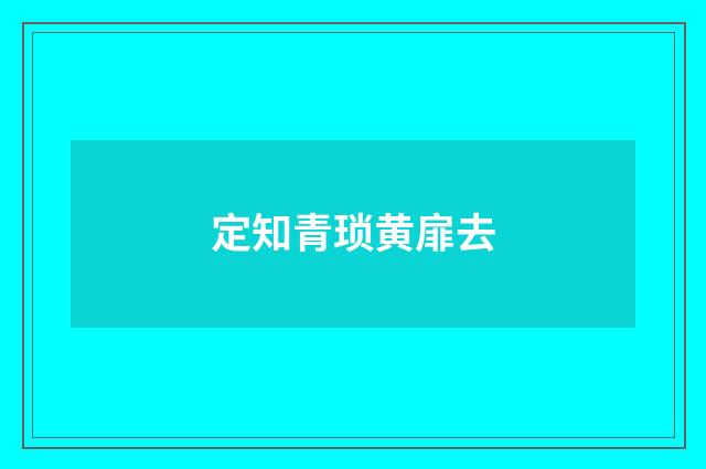 定知青琐黄扉去