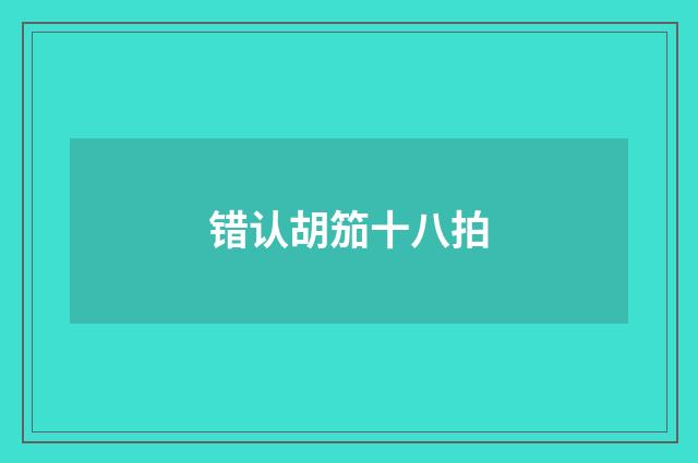 错认胡笳十八拍