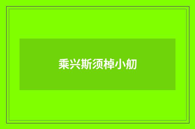 乘兴斯须棹小舠