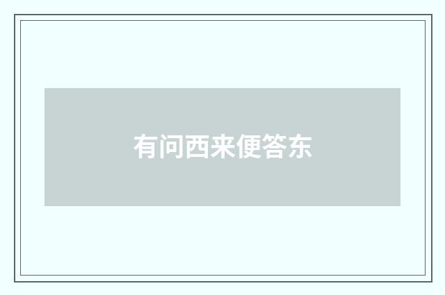 有问西来便答东