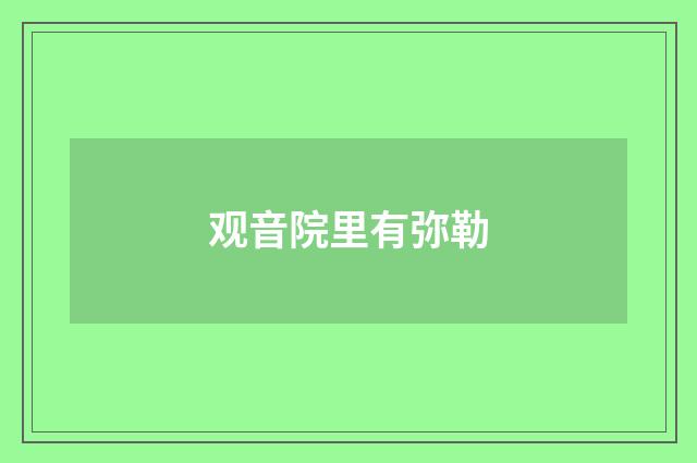 观音院里有弥勒