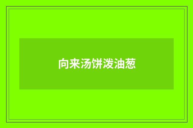 向来汤饼泼油葱