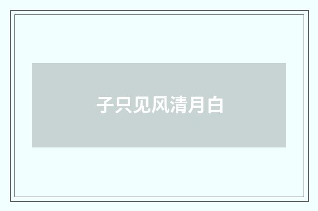 子只见风清月白