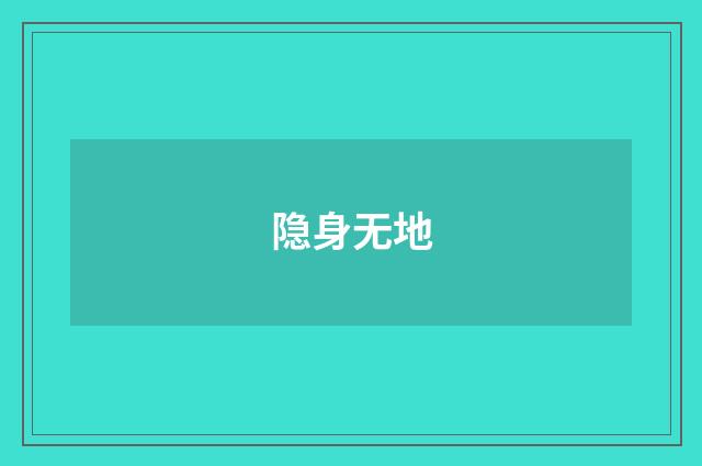 隐身无地