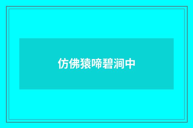 仿佛猿啼碧涧中