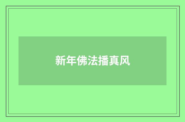 新年佛法播真风