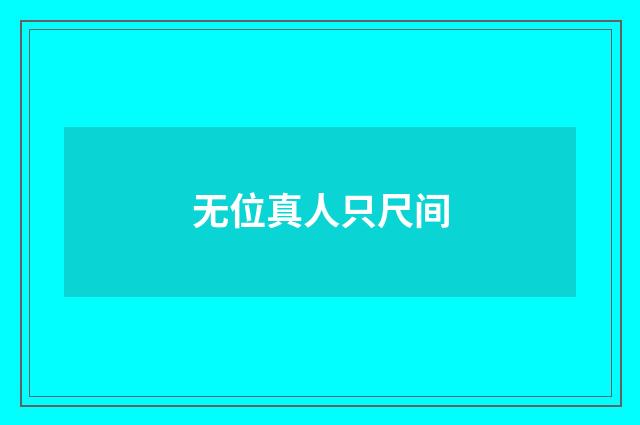 无位真人只尺间