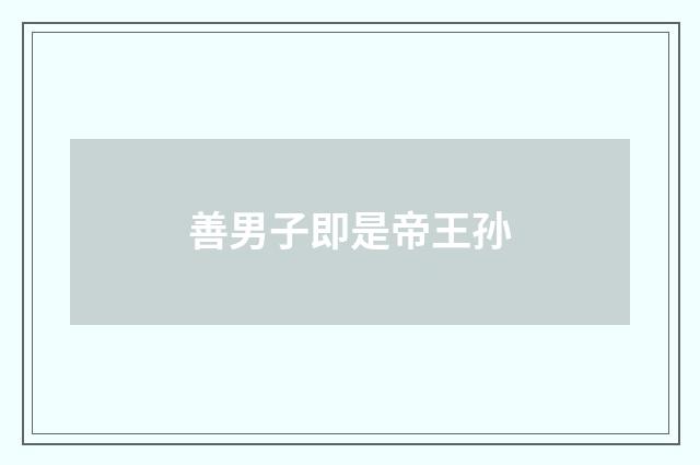 善男子即是帝王孙