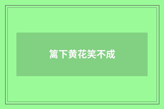 篱下黄花笑不成