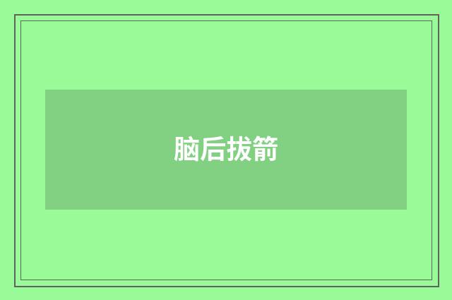 脑后拔箭