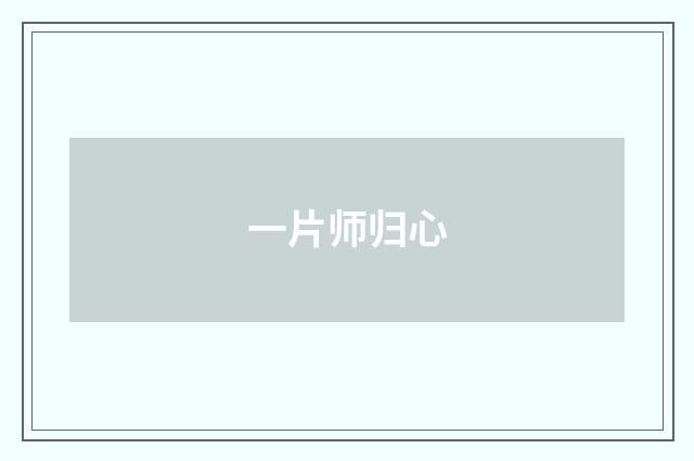 一片师归心