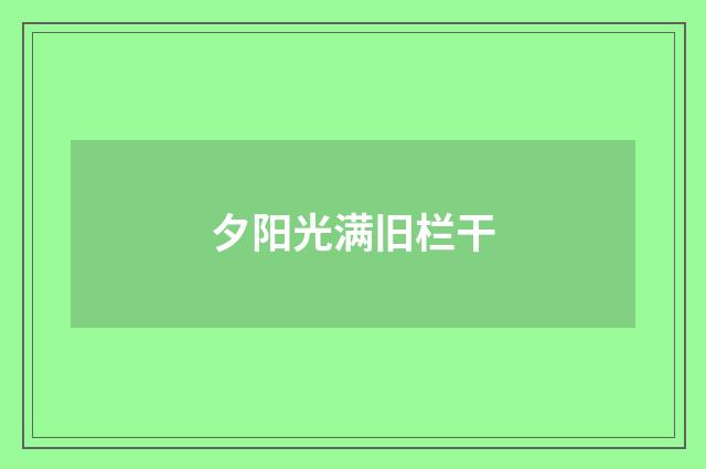 夕阳光满旧栏干