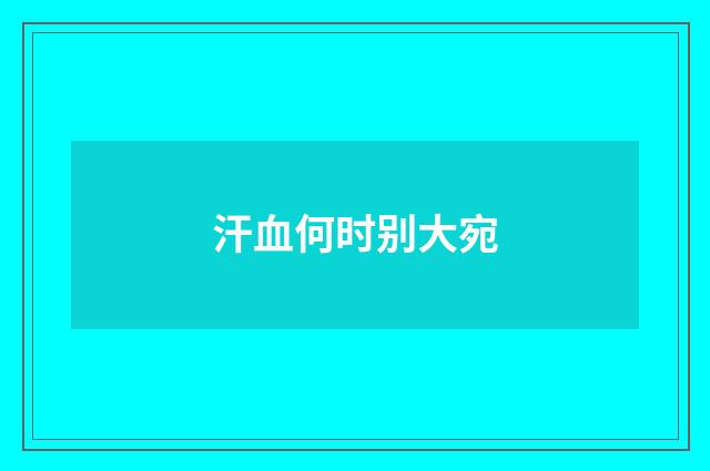 汗血何时别大宛