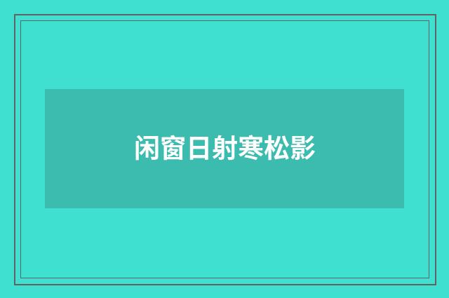 闲窗日射寒松影