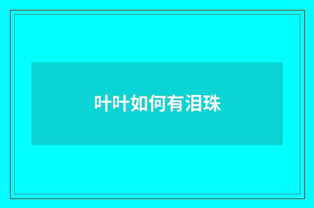 叶叶如何有泪珠