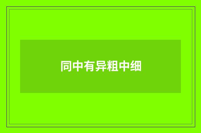 同中有异粗中细
