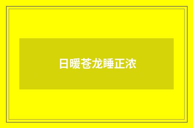 日暖苍龙睡正浓