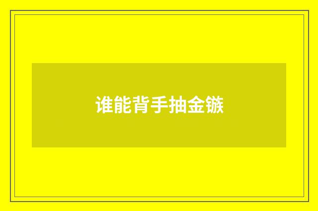 谁能背手抽金镞