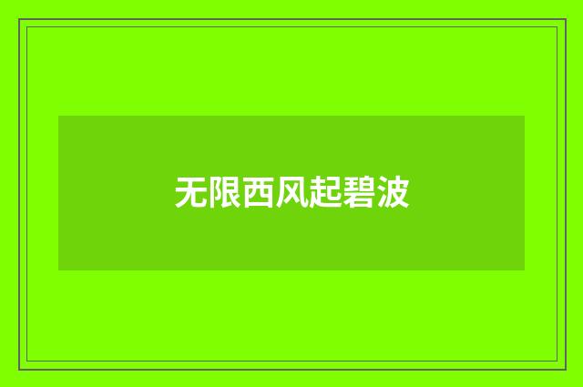 无限西风起碧波