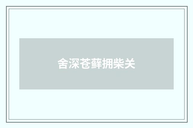 舍深苍藓拥柴关