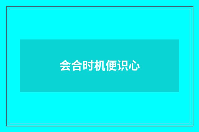 会合时机便识心