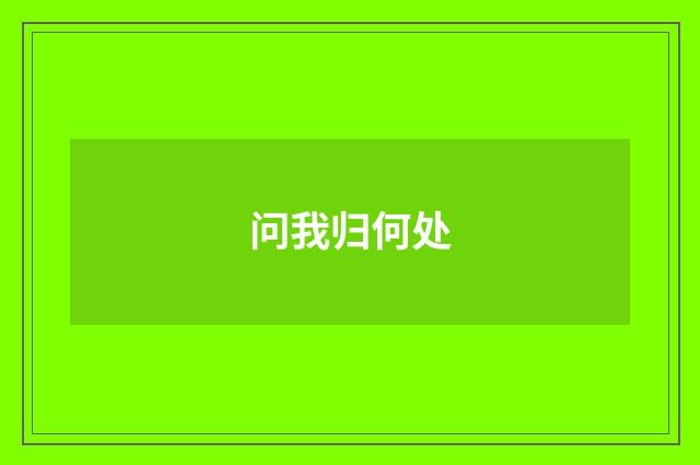 问我归何处