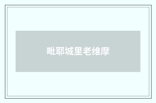 毗耶城里老维摩