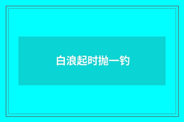 白浪起时抛一钓