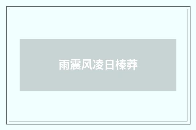 雨震风凌日榛莽