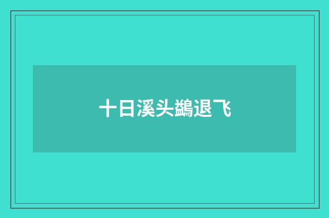 十日溪头鷁退飞