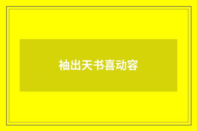 袖出天书喜动容