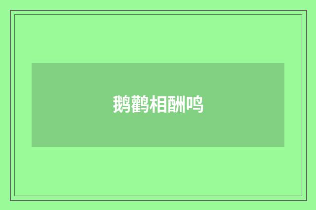 鹅鹳相酬鸣