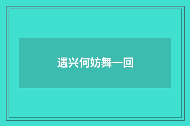 遇兴何妨舞一回