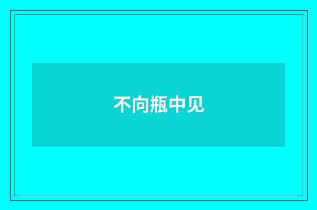 不向瓶中见