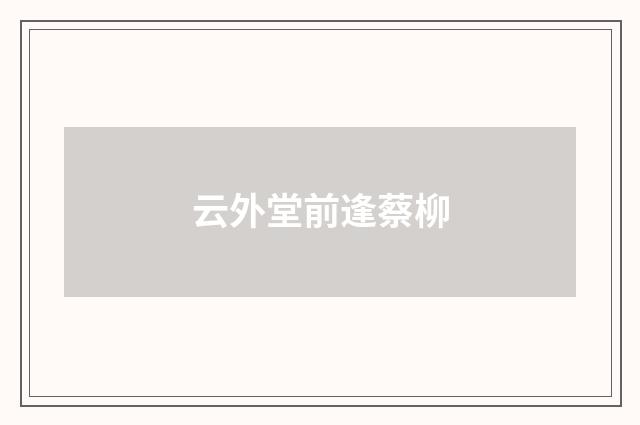 云外堂前逢蔡柳