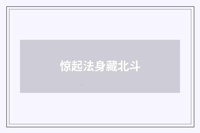 惊起法身藏北斗