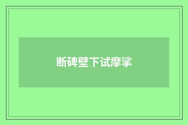 断碑壁下试摩挲
