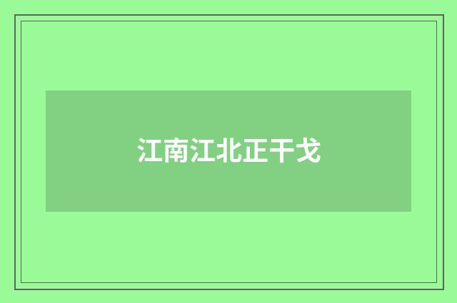 江南江北正干戈