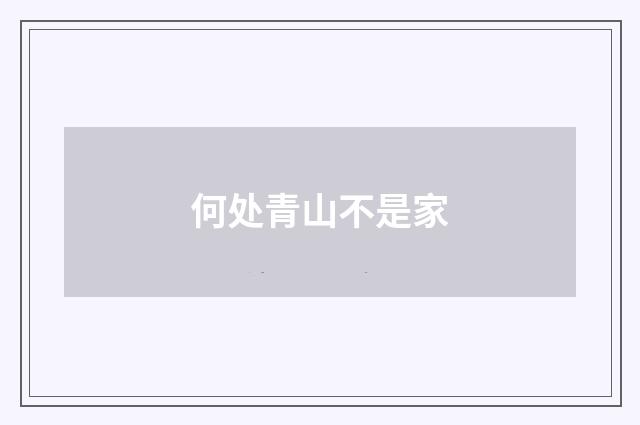 何处青山不是家