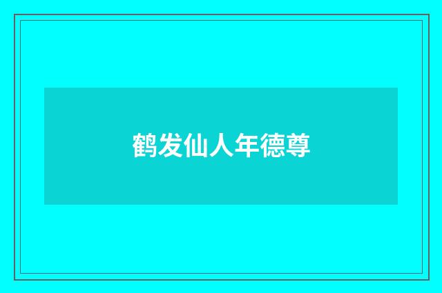 鹤发仙人年德尊