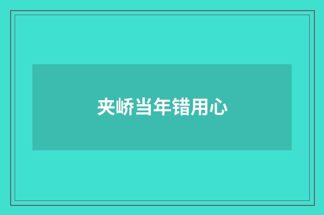 夹峤当年错用心