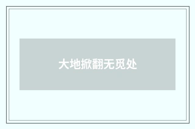 大地掀翻无觅处