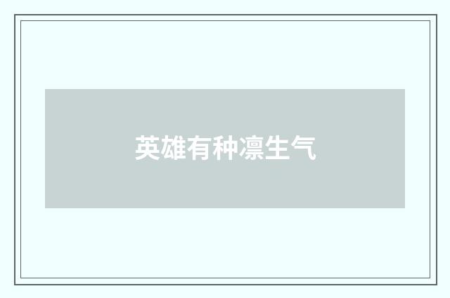 英雄有种凛生气